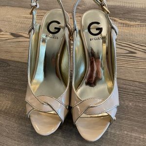G By Guess beige platform heels Sz 7